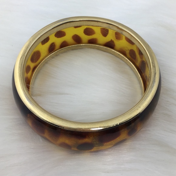 Vintage Leopard Print Lucite Bangle - Picture 6 of 6